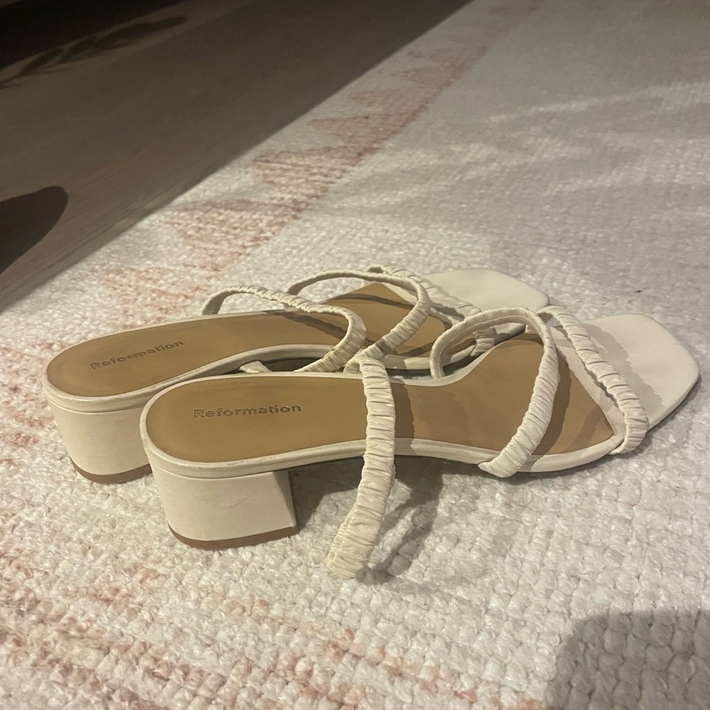 Reformation Ivory Strappy Heeled Sandals - Picture 2 of 2